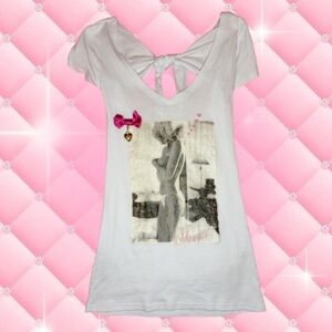 Ma*rs Sugargloss gyaru back tie model graphic shirt 🎀